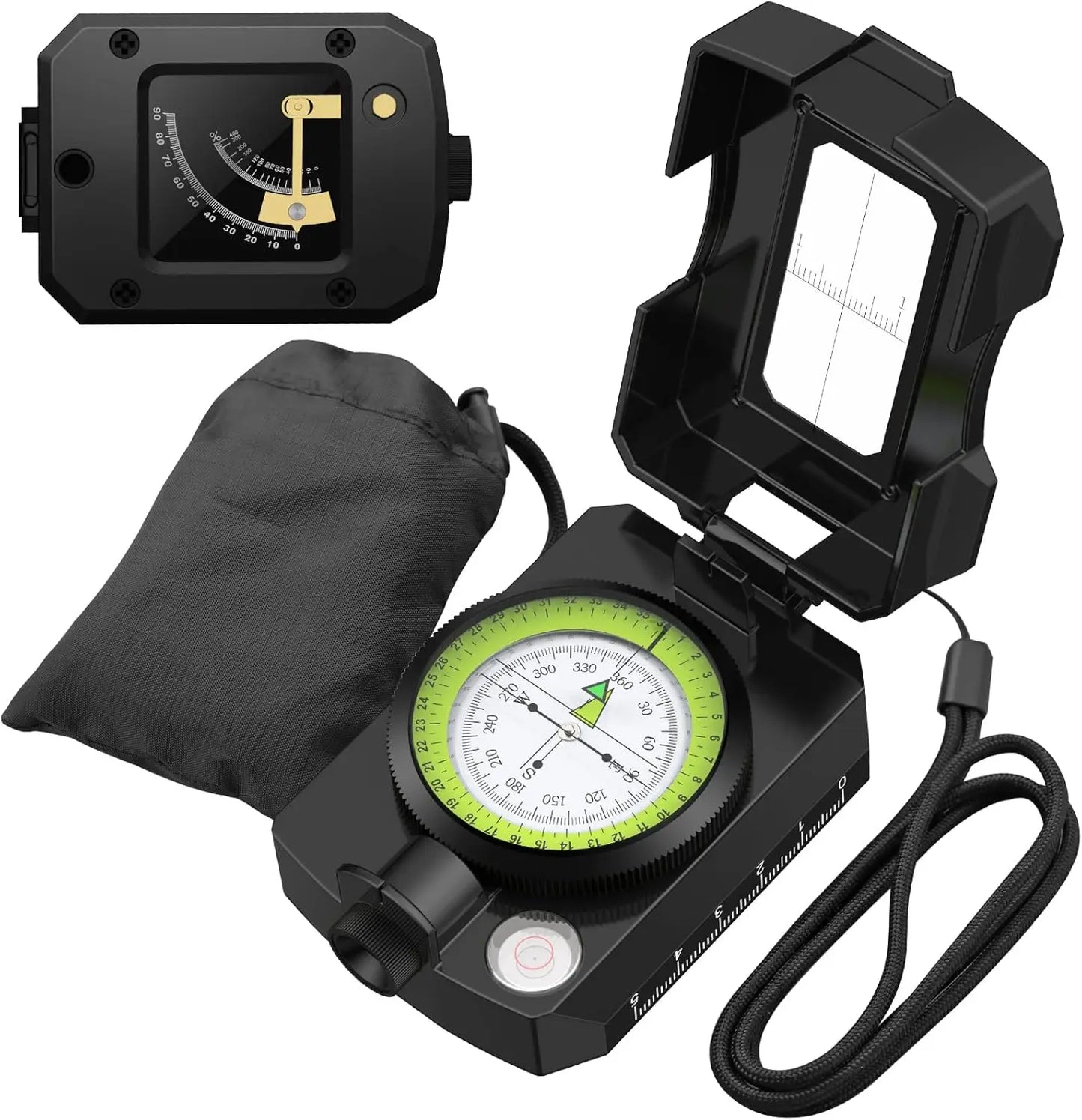Professional Military Compass with Sighting Clinometer, IP54 Waterproof, Aluminum Alloy, Lightweight for Hiking Camping