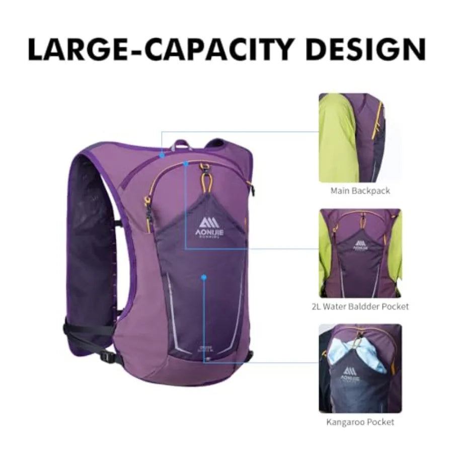 Running Hydration Vest for Men and Women 8L Hydration Backpack Multiple Pocket Designs for Water Bottles/Bladders Lightweight