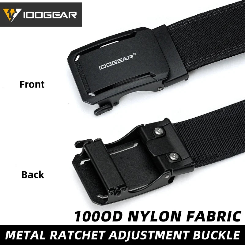 IDOGEAR SPORTS Quick-Adjust Tactical Ratchet Belt | Heavy-Duty 1.75" 1000D Nylon for EDC, CCW & Duty Use 3439