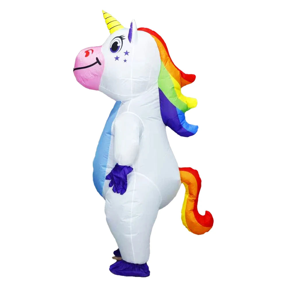 Unicorn Inflatable Costume Mascot Adult Parade Character Cosplay Animal Birthday Halloween Party Event Set
