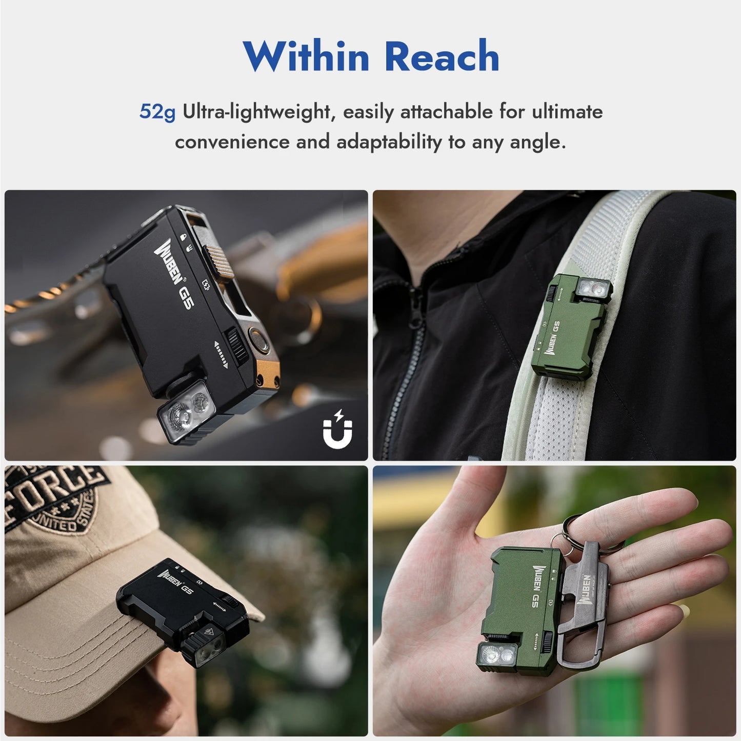 Rechargeable EDC Flashlight, 400 Lumens Dual Light Sources Mini Flashlight with RGB Light, Portable Pocket Flashlights