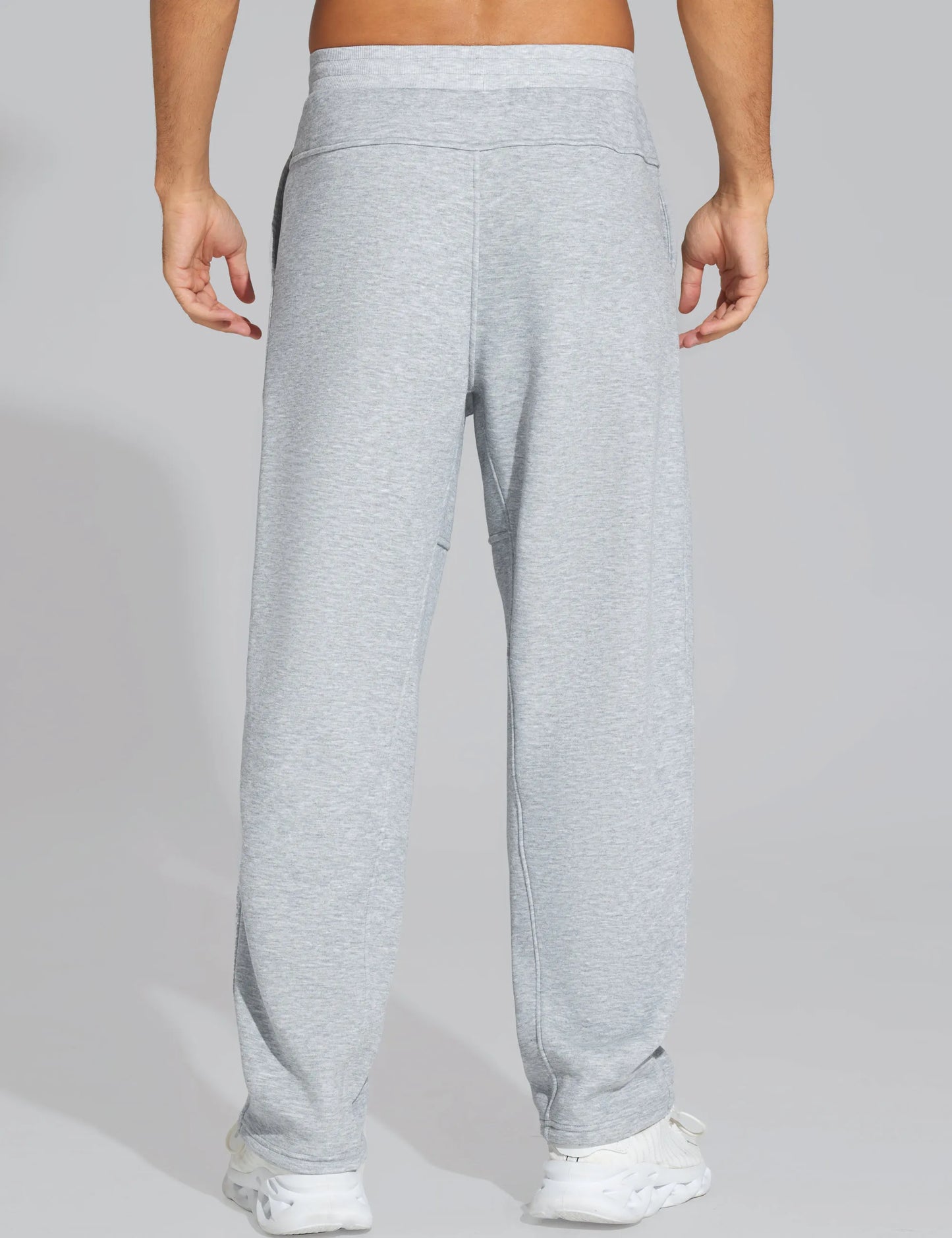 THE GYM PEOPLE Men's Baggy Sweatpants Fleece Drawstring Straight Leg Open Bottom Workout Pants with Pockets