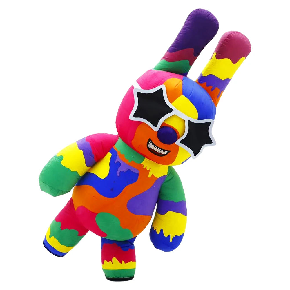 Colorful Rabbit Inflatable Clothing Mascot Parade Adult Character Cosplay Birthday Opening Ceremony Party Event Plush Set