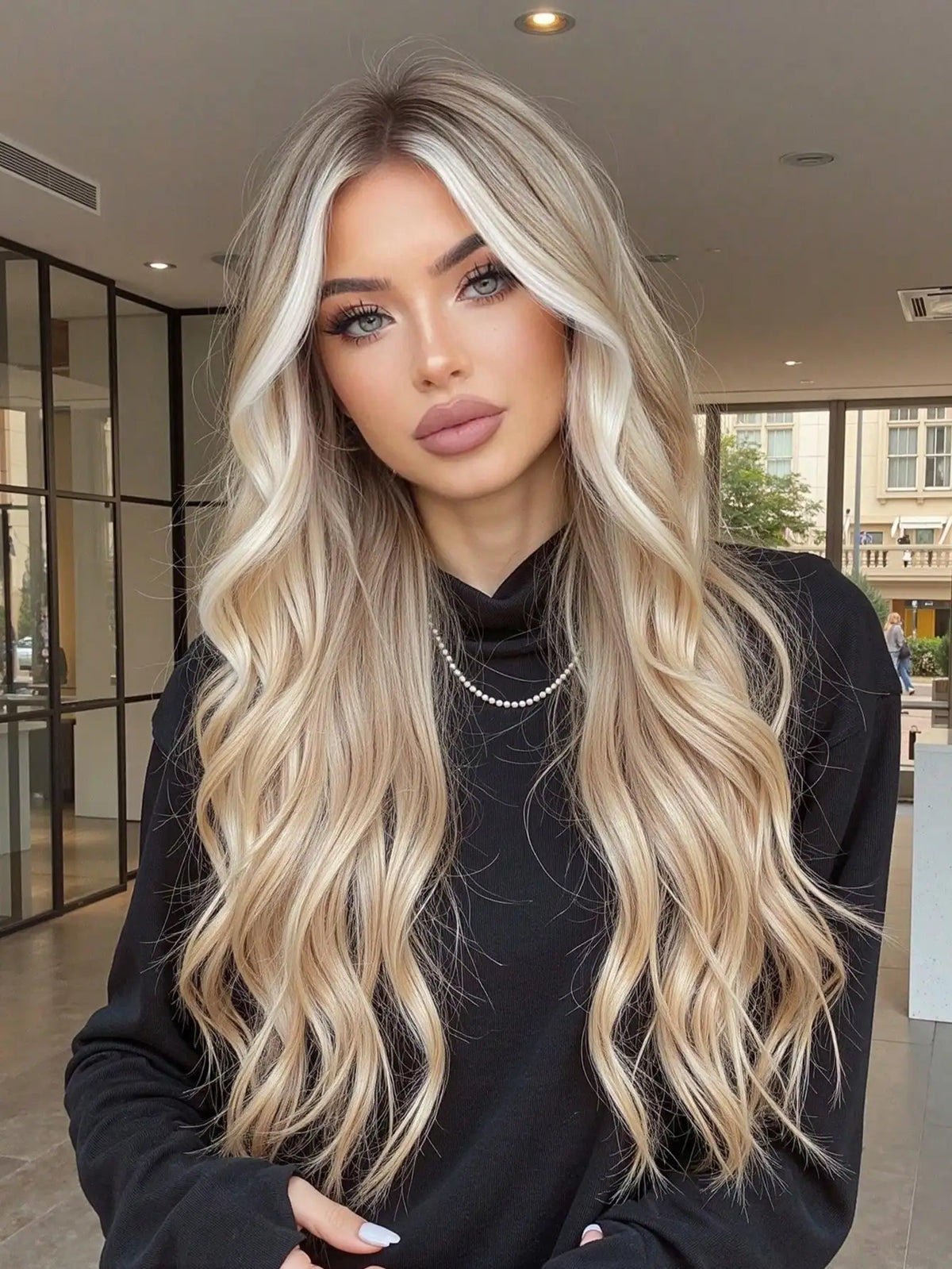 TopShe Long Wave Ginger Wig for Woman Copper Brown Synthetic Wig Rust Brown Heat Resistant Fiber with Layered Comfortable Breathable Suitable for Daily Gatherings Female Role-Playing Wig Hairstyles Halloween Wig