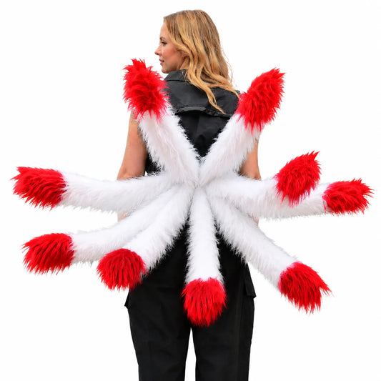 Anime Nine Tailed Fox Tail Costume Accessory, Furry Fox Tail Prop for Cosplay, Halloween Party, Anime Convention, Stage Performance, Photography and Dress Up