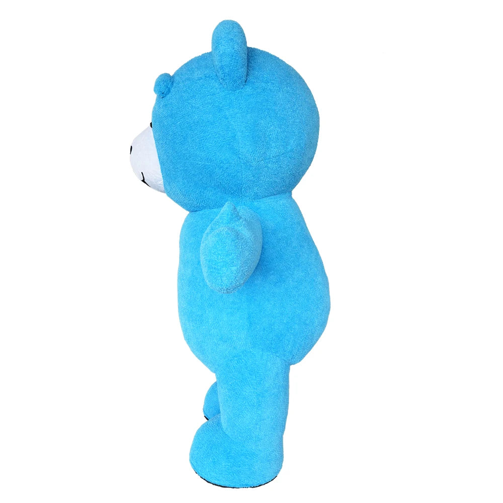 Blue Teddy Bear Inflatable Costume Mascot Parade Adult Character Cosplay Animal Birthday Halloween Party Event Plush Set