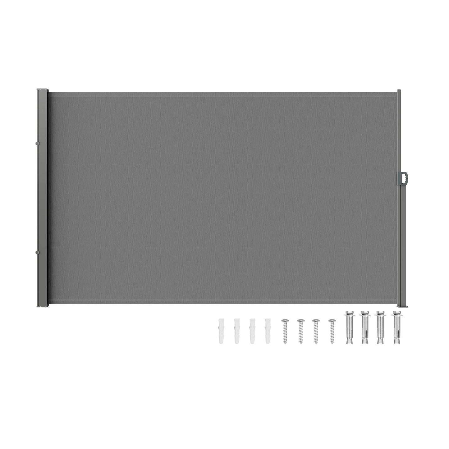 SucceBuy Retractable Side Awning Outdoor Privacy Polyester Water-proof Retractable Patio Screen UV 30+ Room Divider Wind Screen