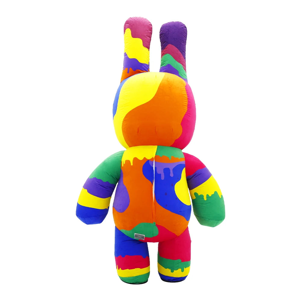 Colorful Rabbit Inflatable Clothing Mascot Parade Adult Character Cosplay Birthday Opening Ceremony Party Event Plush Set