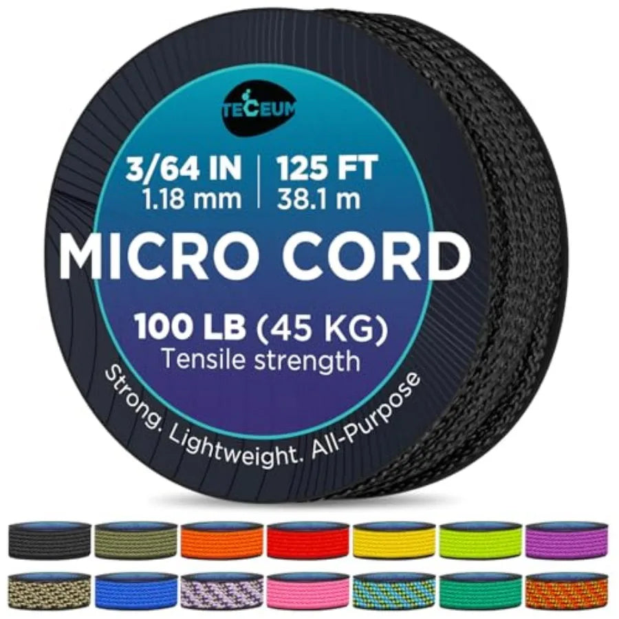 Micro Paracord 1.18 mm X Micro Utility Cord Thin Braided Paracord Rope Best for Crafting, DIY Projects, Fishing, Camping Wind C