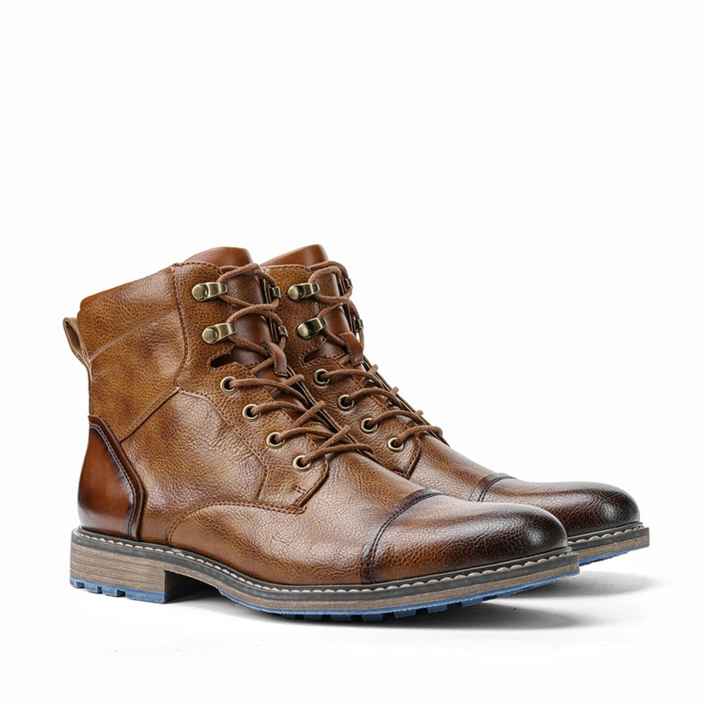 Spring Leather Boots with Zipper Classical Men Boots 2026 Fashion Comfortable Ankle Boots
