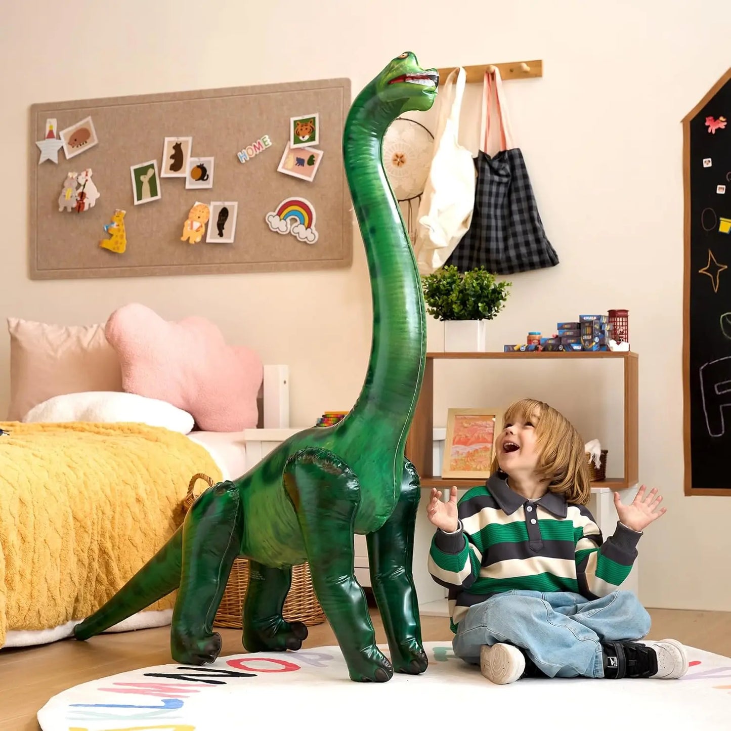 JOYFY 51" Brachiosaurus Inflatable Dinosaur Toy Party Decorations for Kids and Adults Birthday Party Chirstmas Gift