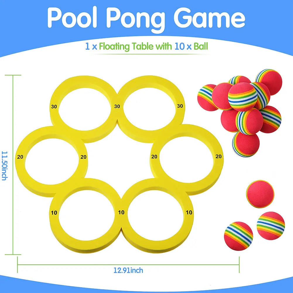 Pool Toys Games Set with 10 Balls Pool Floating Throwing Games Floating Pool Water Toys for Kids Adults Swimming Pool Water Game