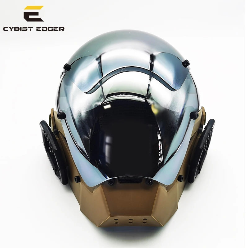Silver Cyberpunk Mask Cosplay Helmet for Night City Festival, Sci-Fi Party Costume Accessory, DJ Rave Face Shield Gift for Adults