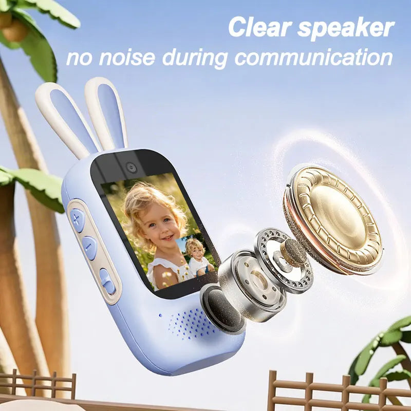 2Pcs Kids Video Walkie Talkie Rechargeable Indoor Outdoor Toys 2 Screen One-Click Call Essential Camping& Hiking Adventures gift
