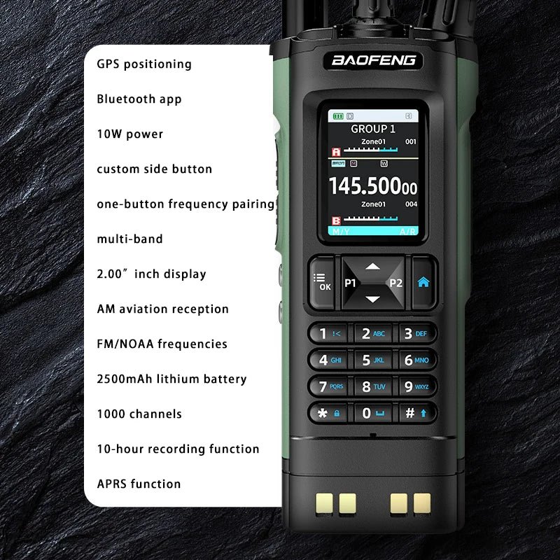 BAOFENG DM32 Walkie Talkie DMR GPS 10W Programming Multi Band Wireless Copy Frequency Type-C DM-32UV Ham 2 Way Ra