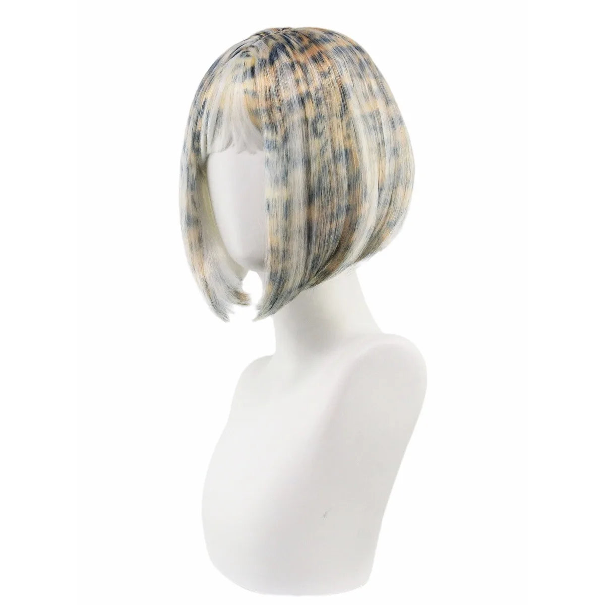 Leopard Print Bob Wig Synthetic Short Straight Bangs Animal Cheetah Pattern Costume Wig Halloween Cosplay Party Carnival Wild