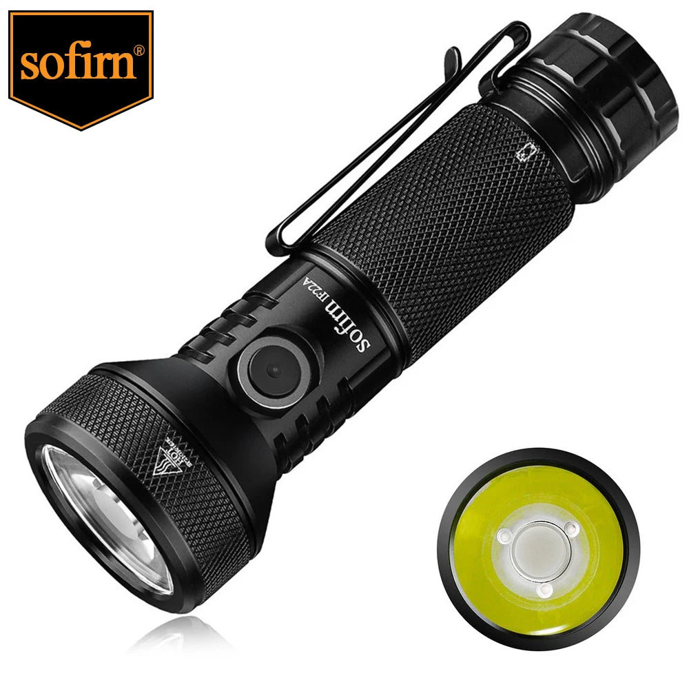 SOFIRN IF22A TIR Optics 2100lm LED Flashlight Rechargeable 21700 USB C Powerful EDC Light Torch Outdoor Lantern for Fish