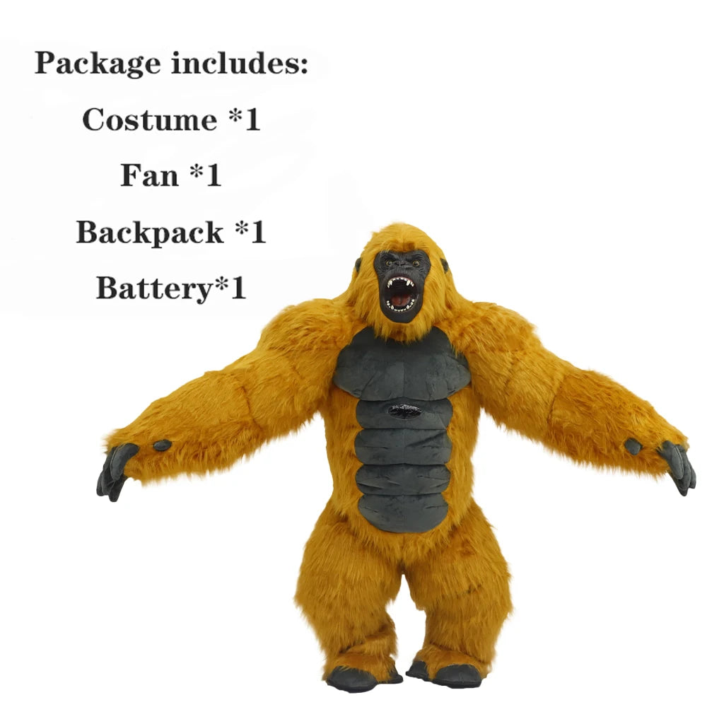 2.6M Inflatable KingKong Costume Gorilla Mascot Parade Adult Character Cosplay Birthday Halloween Party Event Plush Set