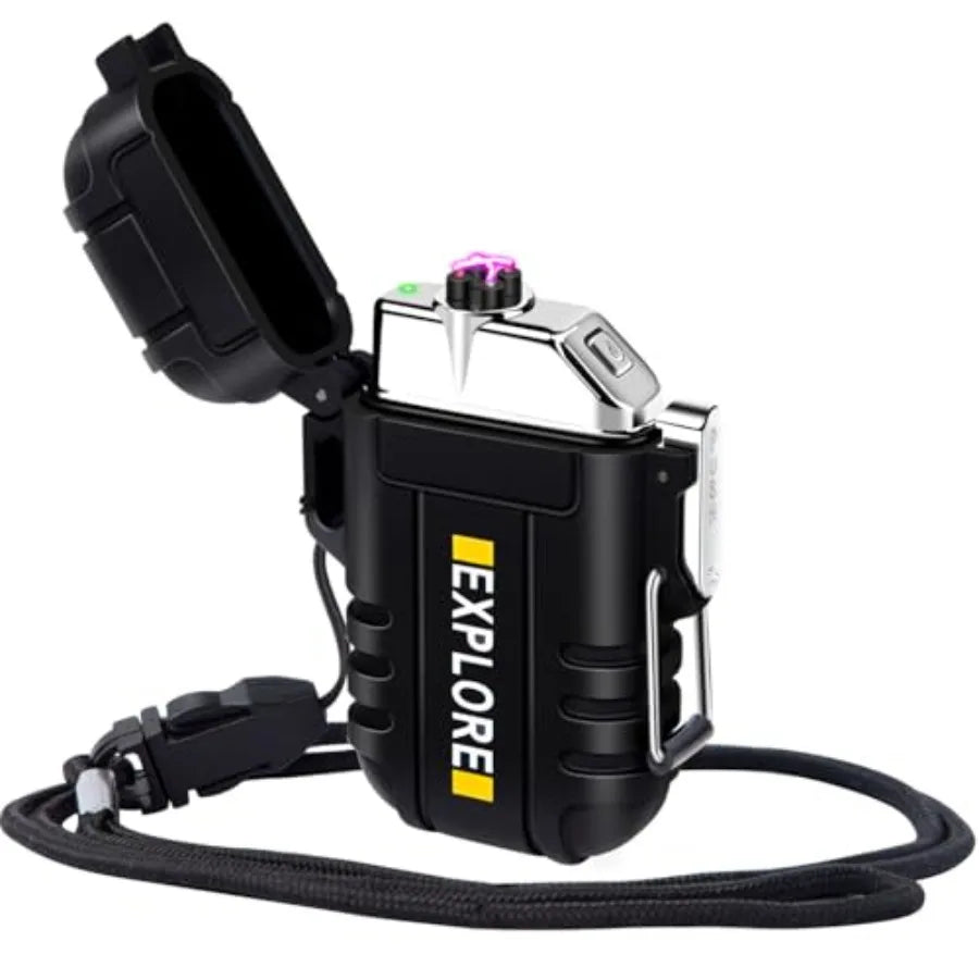 Electric Lighter USB C Rechargeable Plasma Lighter Windproof Flameless Arc Lighters, Waterproof Matches for Camping Hiking Hunt