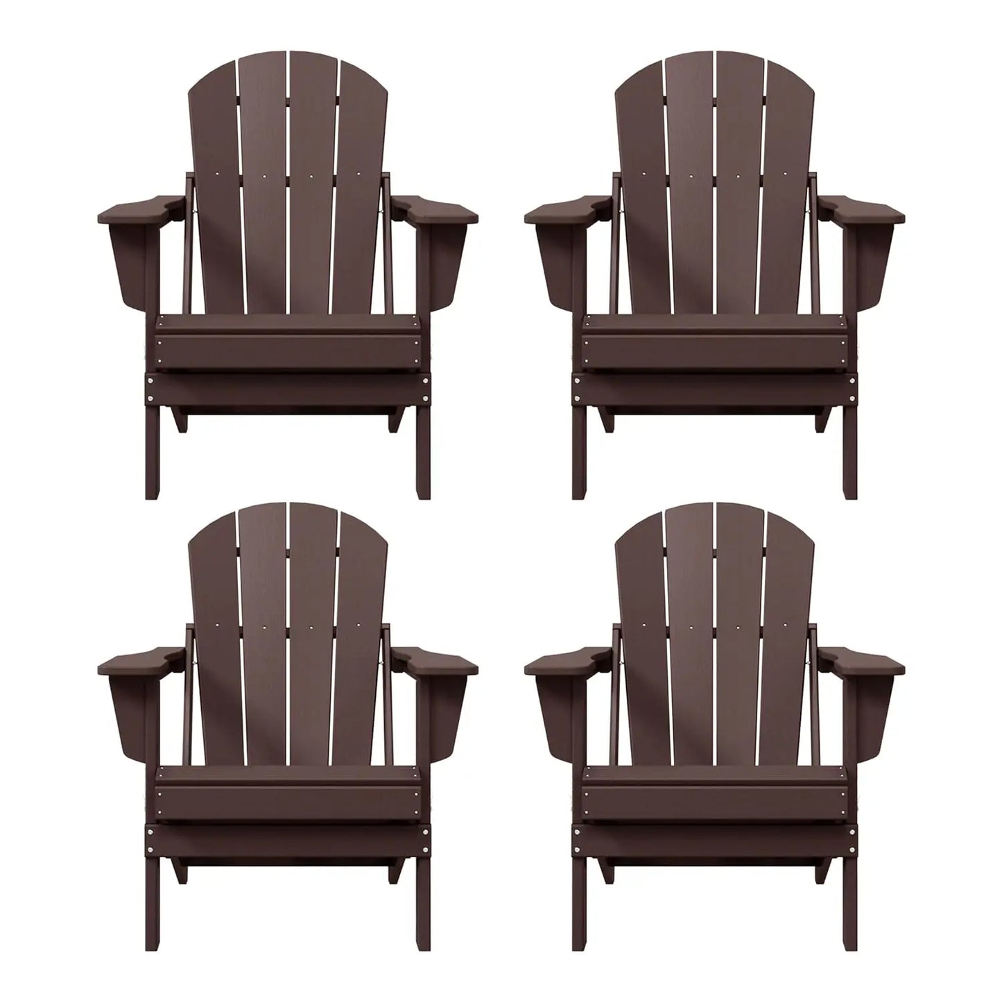 Outdoor Folding Poly Adirondack Chair (Set of 4), Orange, Customized
