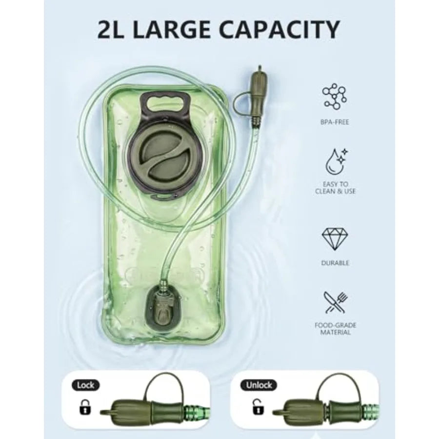 Running Vest with 2L Water Bladder Lightweight Chest Pack Hydration Backpack with Gear Holder Reflective Chest Rig for Men Women