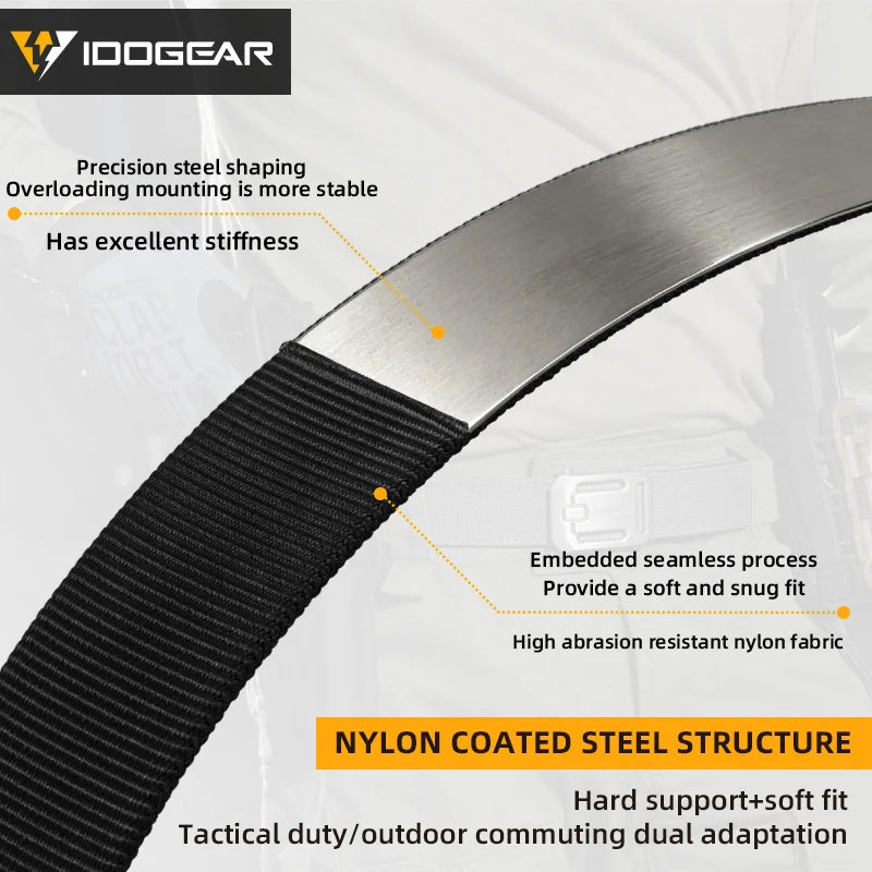 IDOGEAR Men's Ratchet Belt 1.5" Heavy Duty No Holes Slide Buckle Tactical Style Casual for Jeans Work Outdoor 3446