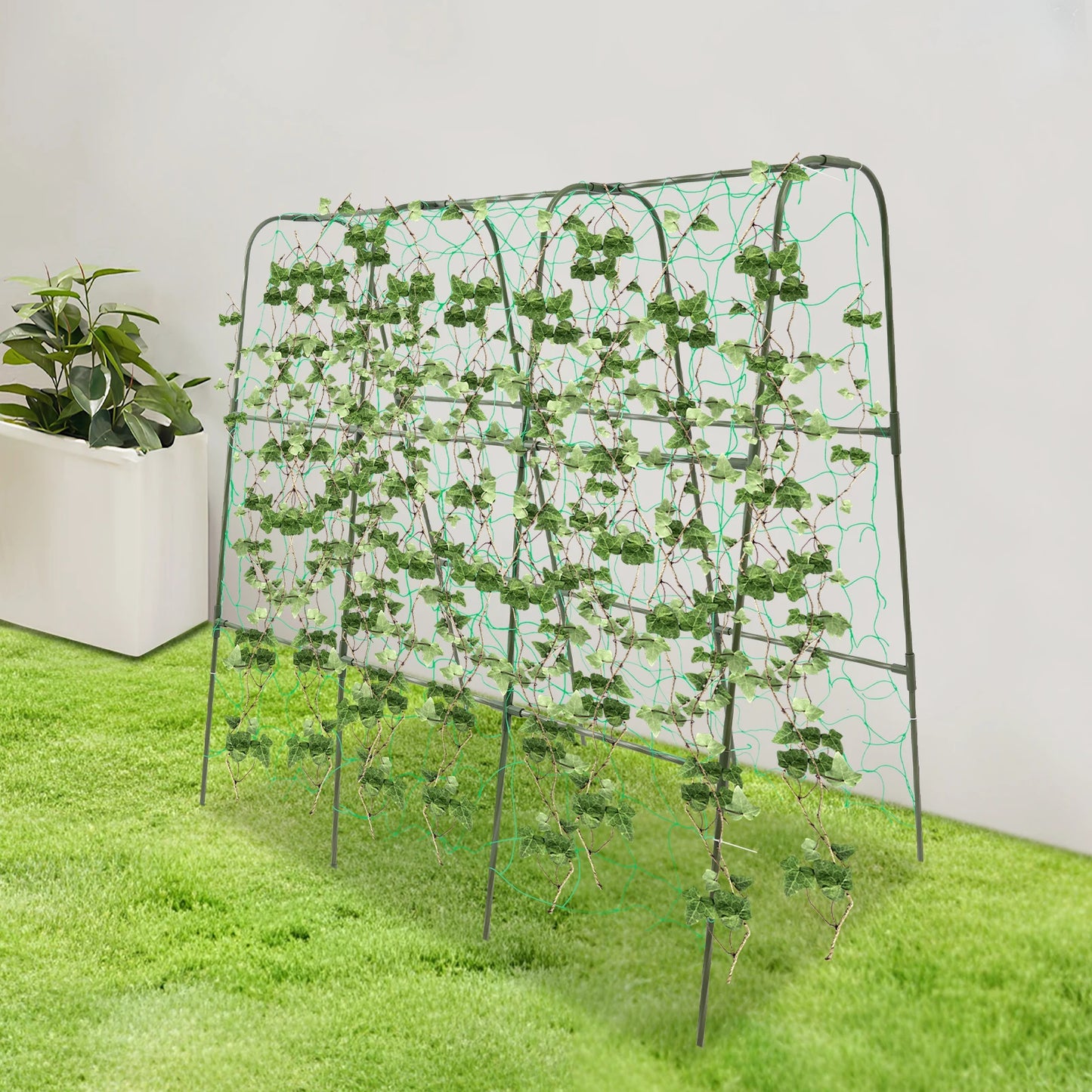 Garden Arch Tunnel Trellis Steel Arch Trellis for Climbing Plants Outdoor Cucumber Rose Trellis 160x160cm/120x120cm