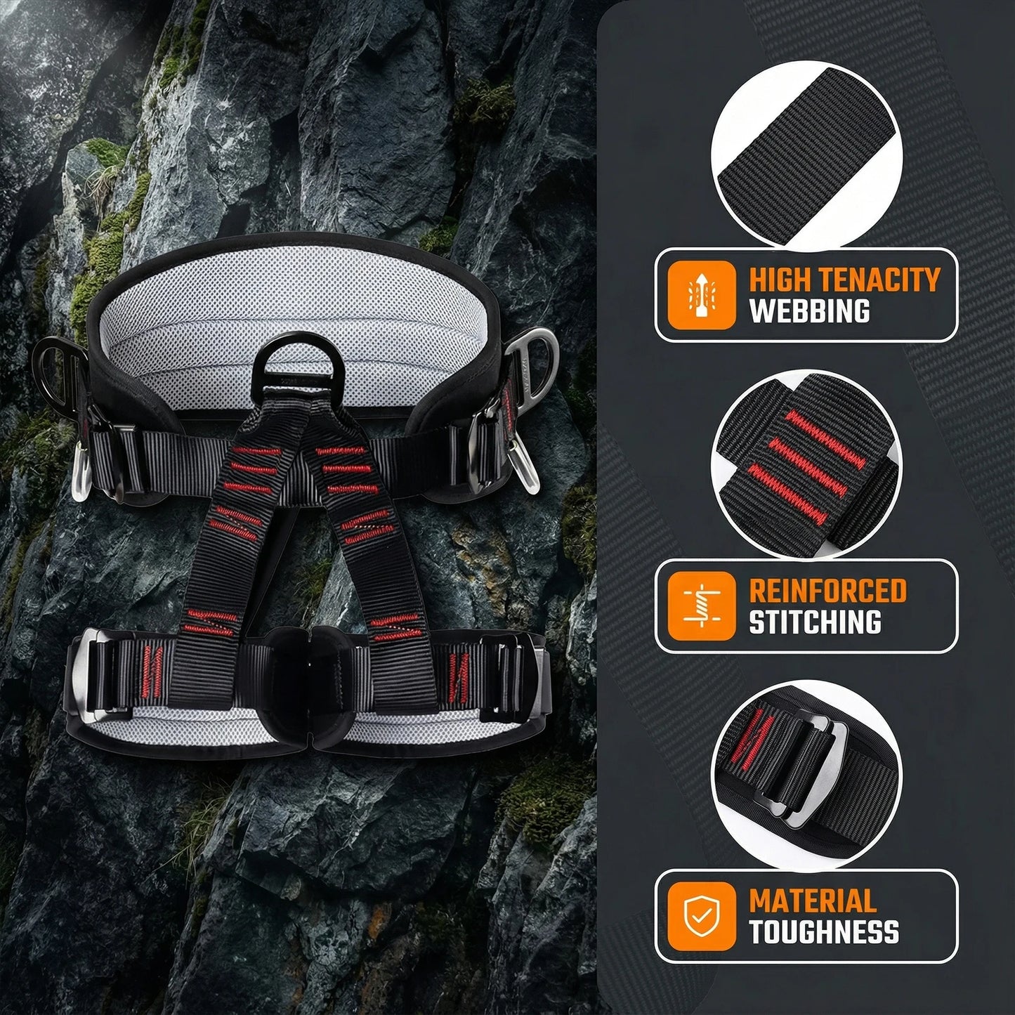 Adjustable Safety Belt Harness for Women and Men Half Body Safety Belt for Roofing Fire Rescuing Rock Climbing Tree Climb