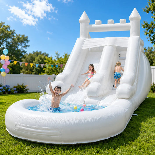 Inflatable Thick PVC Water Slide Wearproof Foldable Portable Outdoor Lawn Backyard Summer Playground for Family Birthday Party