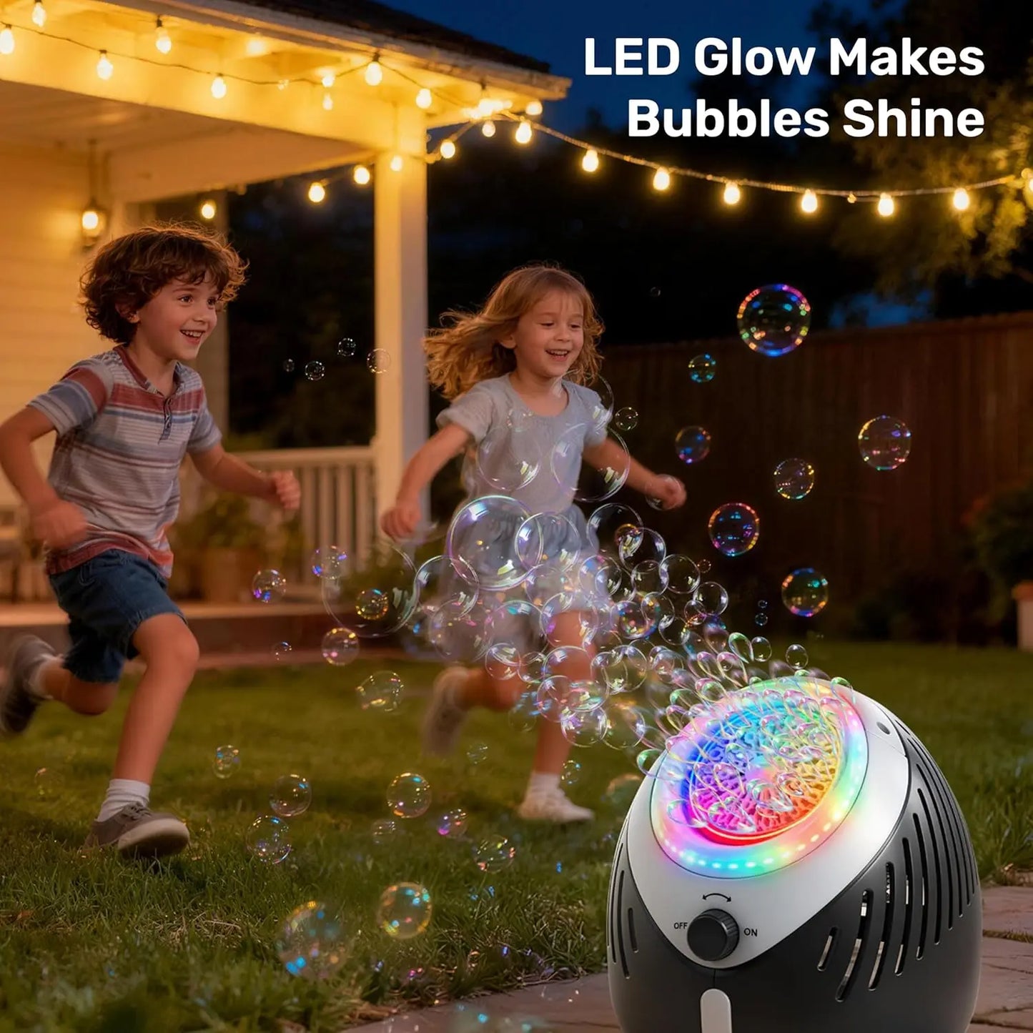 JOYFY Play-Act Bubble Machine Blower with Solutions for Wedding Summer Outdoor Indoor Toy Party Kids Birthday Gift