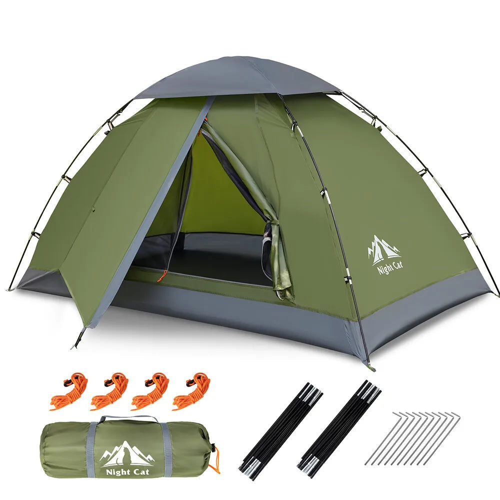 Night Cat Upgraded Backpacking Tents 1- 2 Persons Easy Clip Setup Camping Tent Adults Heavy Rainproof Compact Lightweight