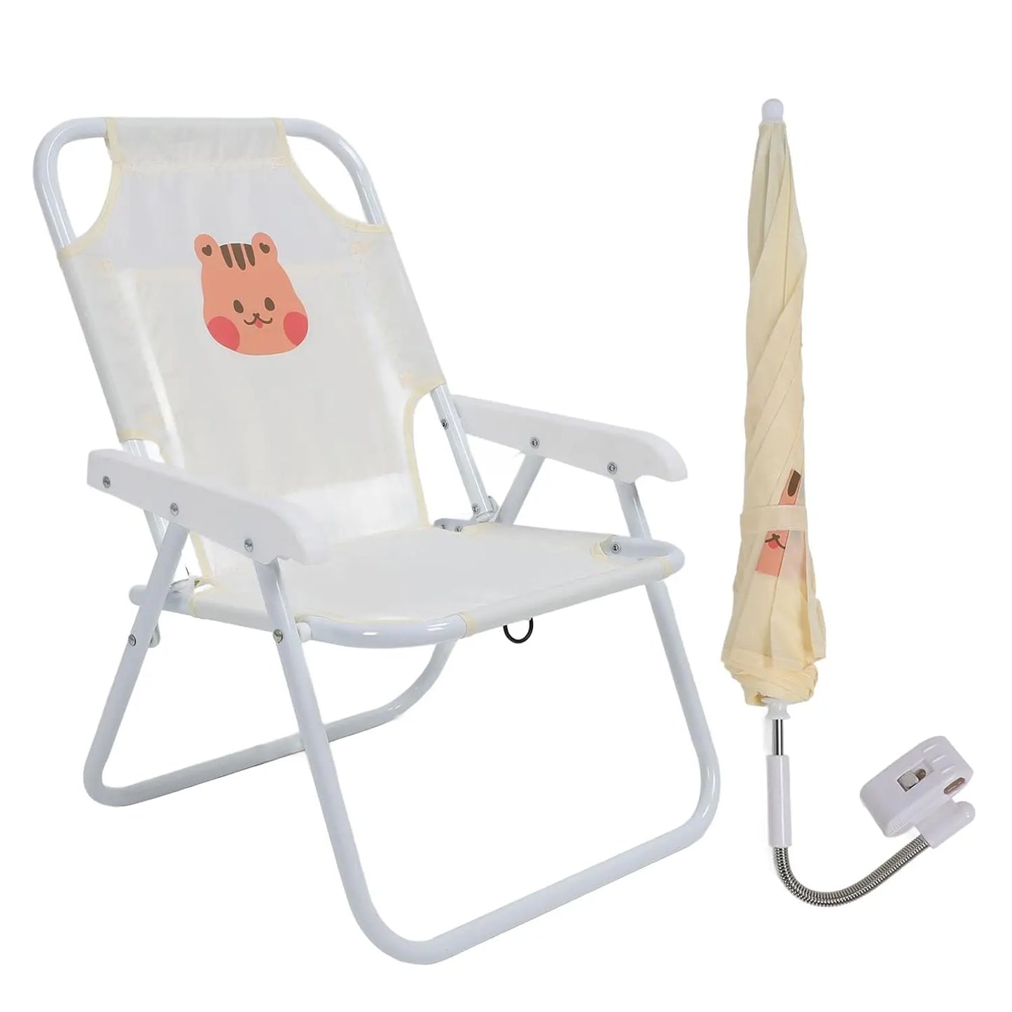 Kids UV-Proof Umbrella Folding Beach Chair Compact Lightweight for Camping Picnics Parks, Customized