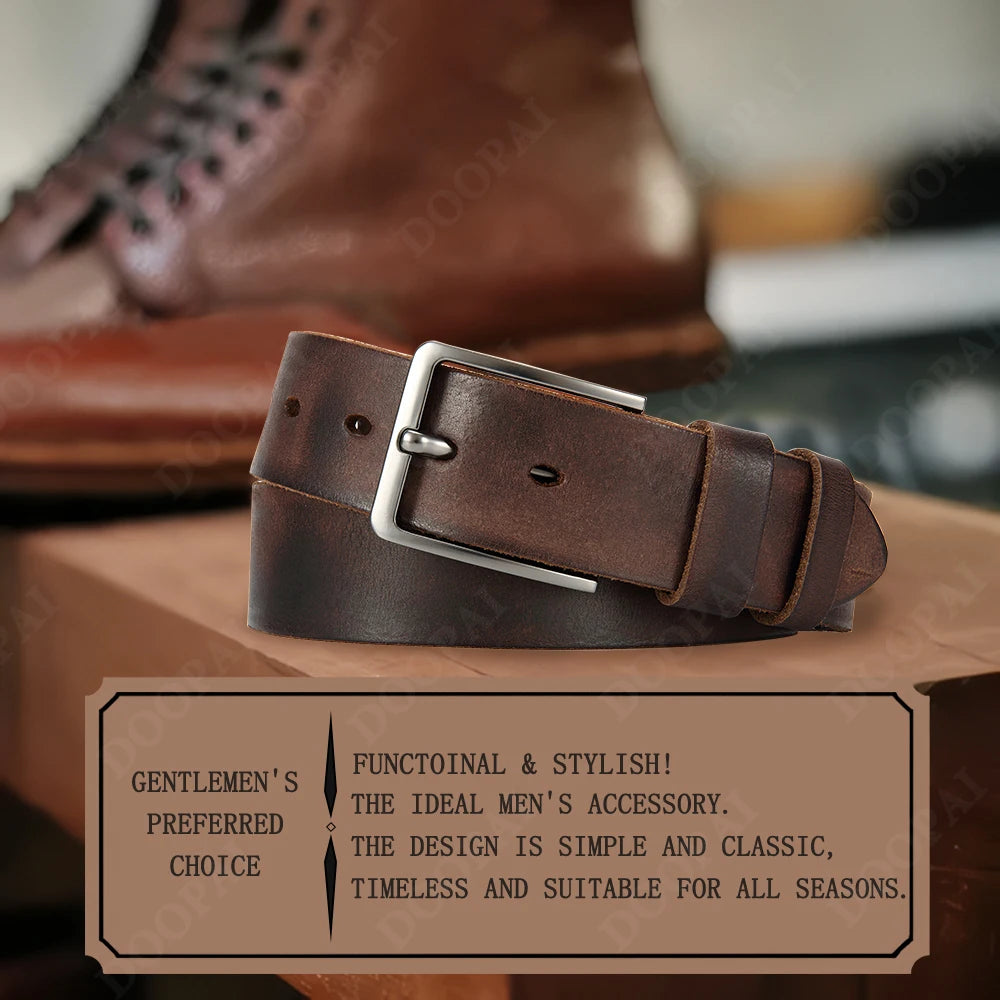 High-quality Metal Needle Pin Buckle High-quality Top Layer Cowhide Men's Casual Belt Genuine Leather for Men's High Quality Buckle Jeans Cowskin Casual Belts Business Cowboy Waistband Male Fashion Designer
