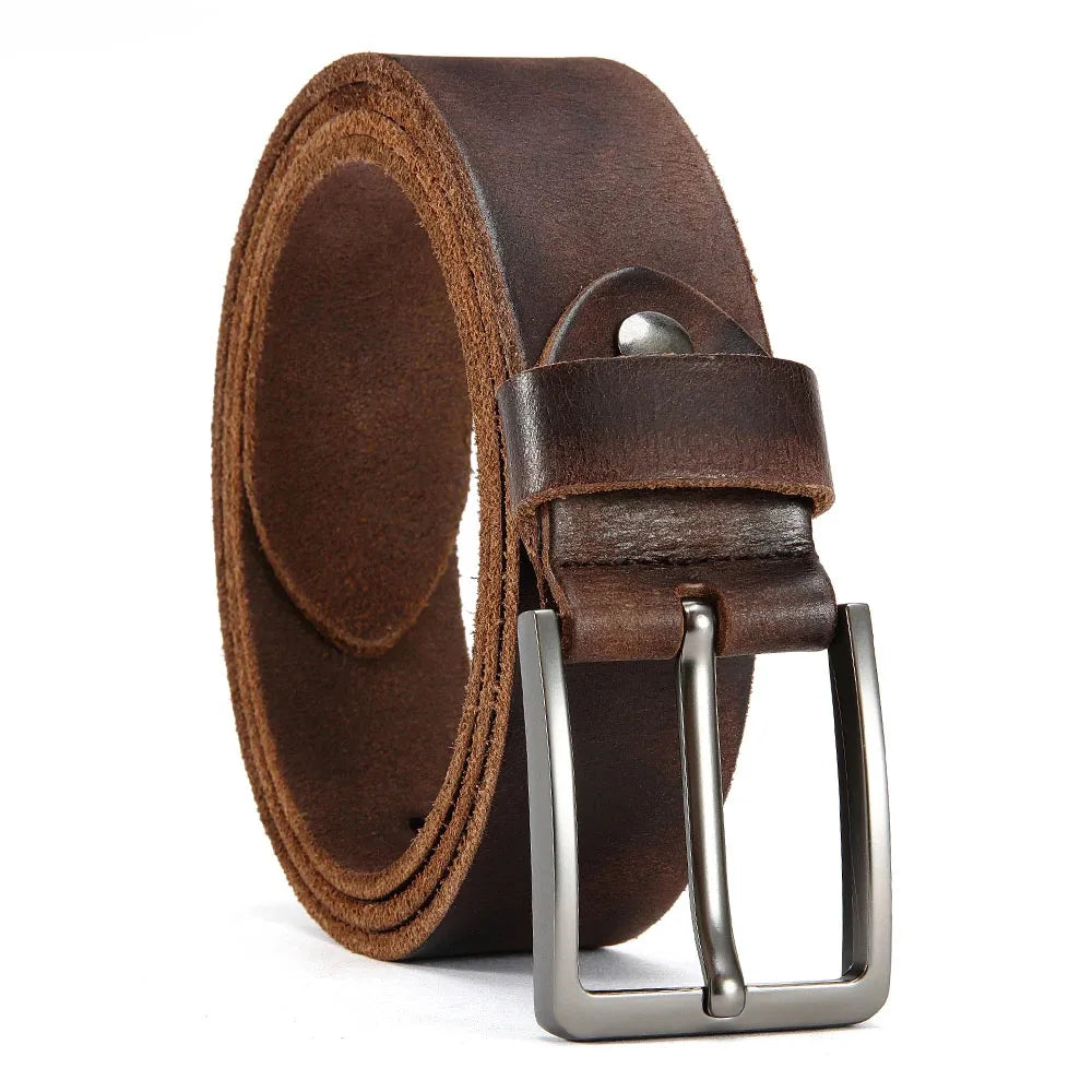 High-quality Metal Needle Pin Buckle High-quality Top Layer Cowhide Men's Casual Belt Genuine Leather for Men's High Quality Buckle Jeans Cowskin Casual Belts Business Cowboy Waistband Male Fashion Designer