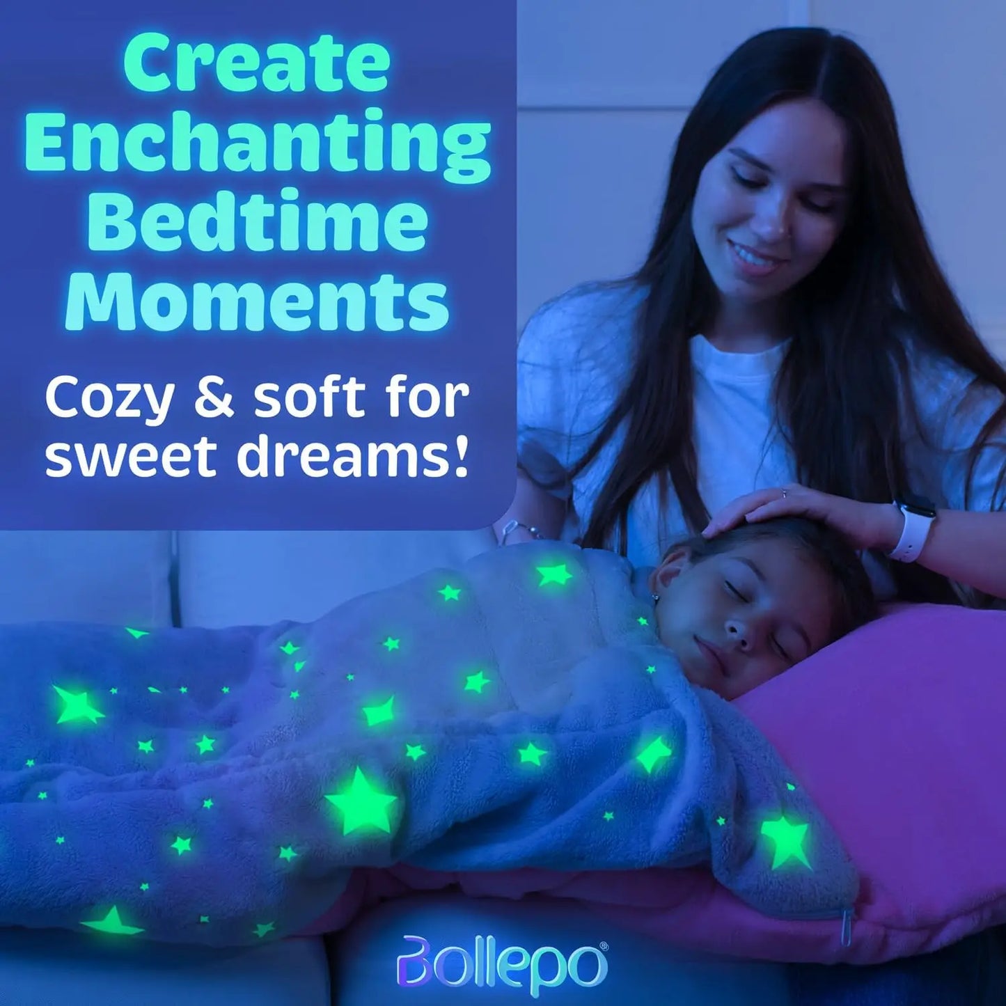 Glow-in-the-Dark Kids Sleeping Bag for Boys & Girls Ages 3+ - Large with Pillow Pocket, Extra Soft Toddler Blanket (66 x 33 Inches)