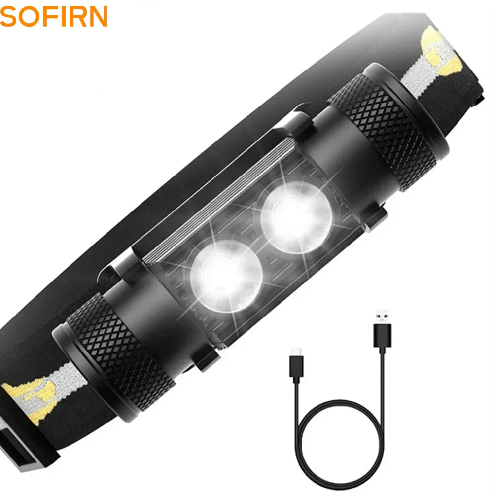 Mini LED HeadLamp XML 1200lm Head lamp White Light Headlamp USB Rechargeable 18650 Head Light