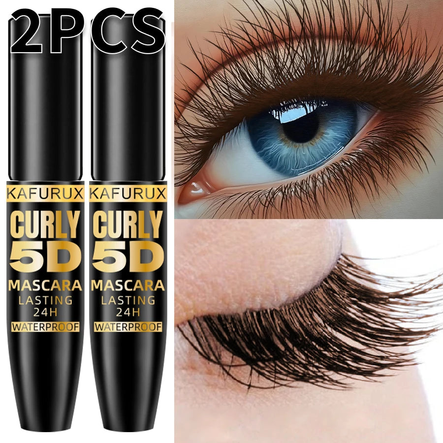 2pcs Colorful Slender Mascara Waterproof Fast Drying Curling Eyelashes Multi Color Lashes Makeup Long Lasting Blue Green Black White Cosmetic for Women Gifts