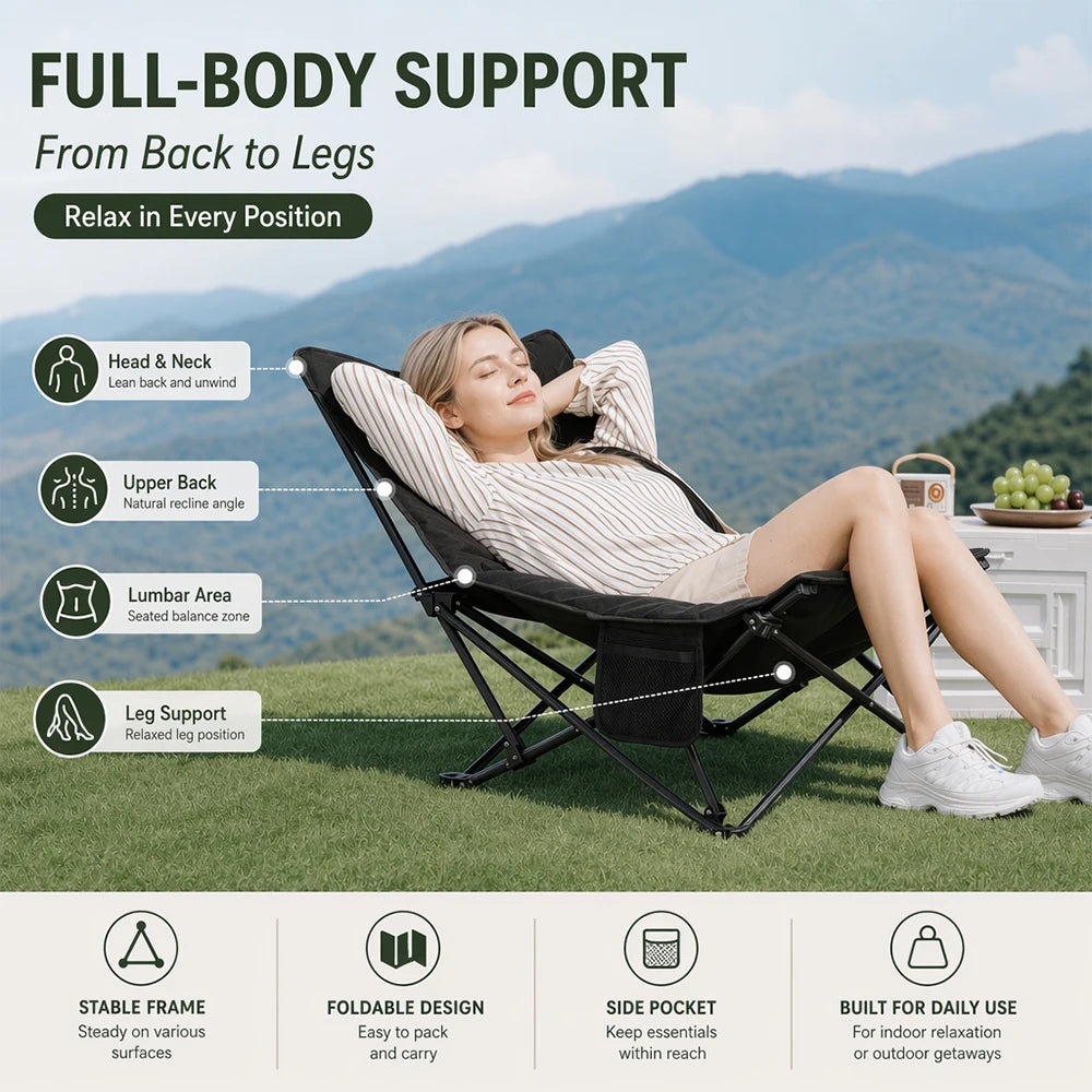 Outdoor folding bed, camping bed with mattress, portablefolding bed, 330 Ib capacity, carry bag, suitable for officeindoor rest, travel, garden, balcony, courtyard.