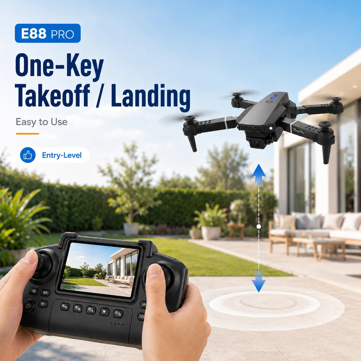 ZNLYRION Foldable FPV Drone with Screen Remote 480P Dual Camera Altitude Hold Headless Model LED Night Light