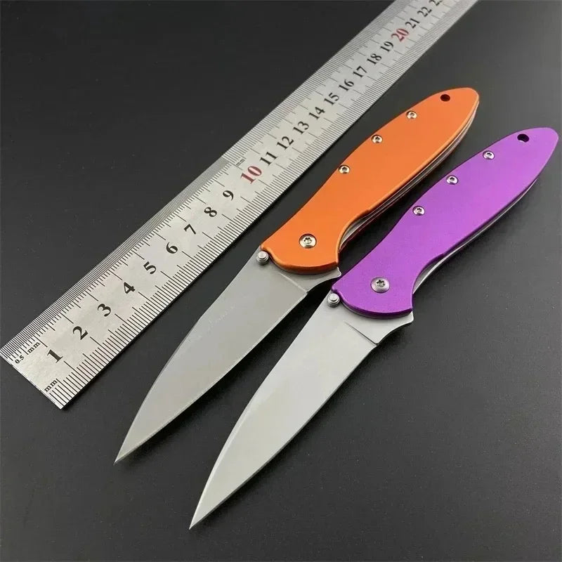 KS Leek 1660 Aluminum Folding Knife 8Cr13Mov Blade EDC Knife Window Breaker Self-Defense Tool Outdoor Fishing Knife Men's Gifts