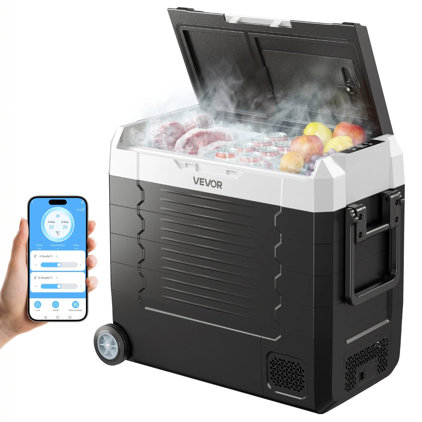 SucceBuy 20L 22L 35L 45L 55L Car Refrigerator Mini Fridge Freezer Portable Compressor Cooler DC 110-240V Ice Box for Camping