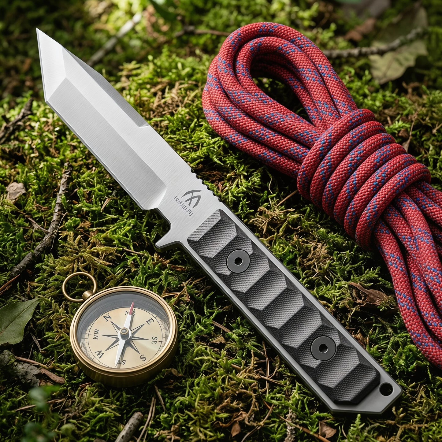 Outdoor Multifunctional Outdoor Homework Straight Knife Thickened Stainless Steel Integrated Molding Outdoor Camping Storage