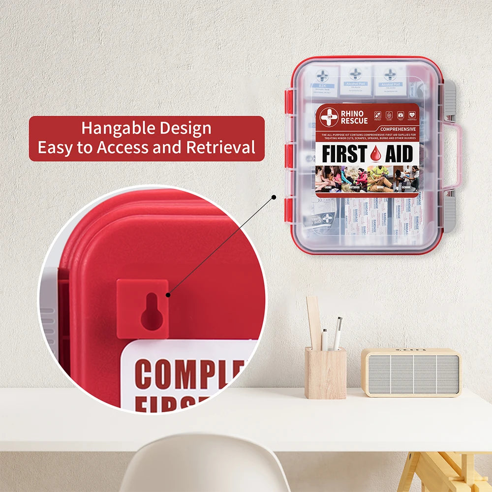 350 Pieces OSHA All-Purpose First Aid Kit, Home & Office Professional Medical Supplies,  for Emergency, School