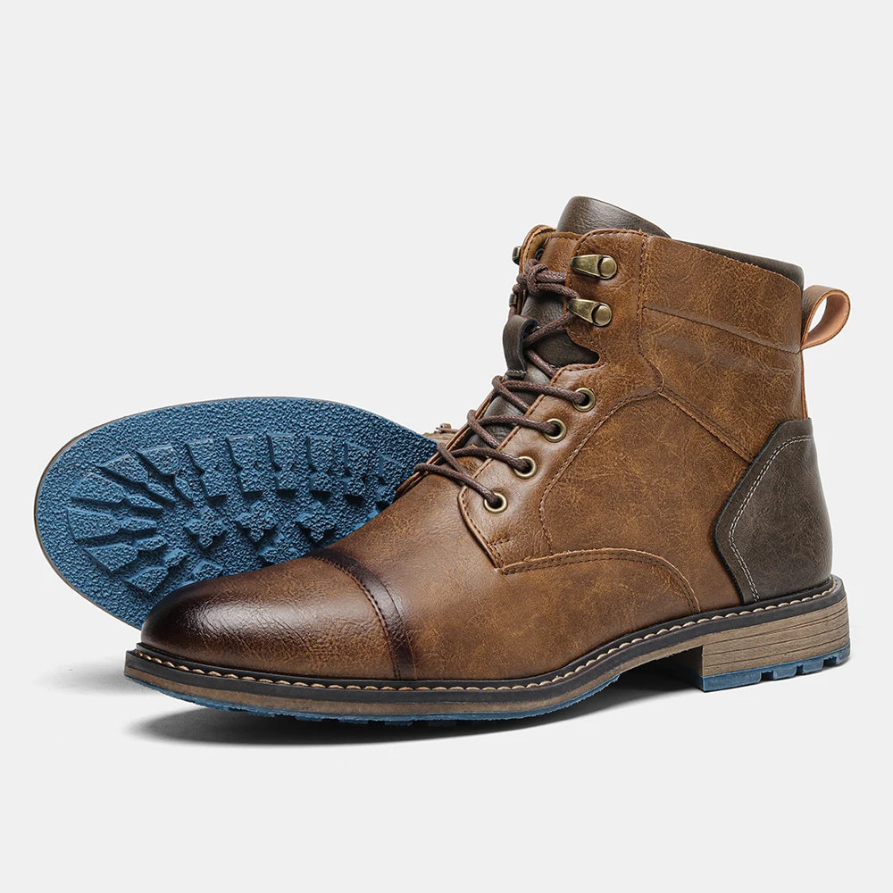 Size 8-13 Retro Men Boots 2026 Fashion Comfortable Spring Leather Boots