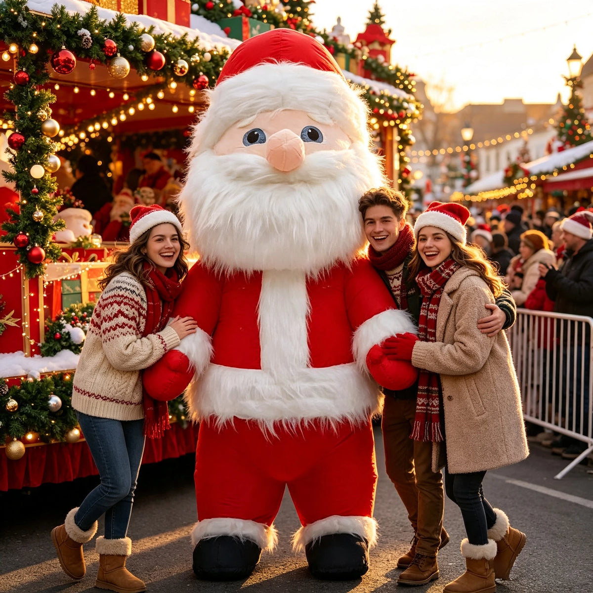 2.6m Santa Claus Snowman Inflatable Costume Mascot Parade Adult Character Cosplay Christmas Party Event Plush Set