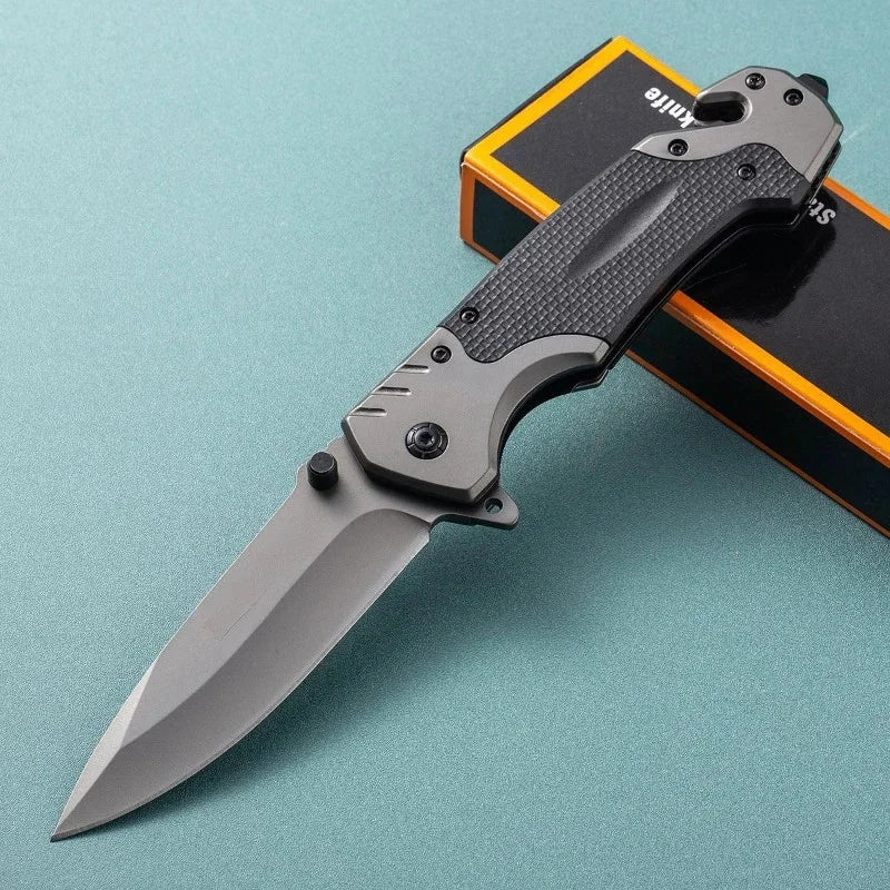 Portable Folding Knife - High-Hardness Stainless Steel Tanto Point Blade, Lightweight Ergonomic EDC Tool for Camping, Hiking