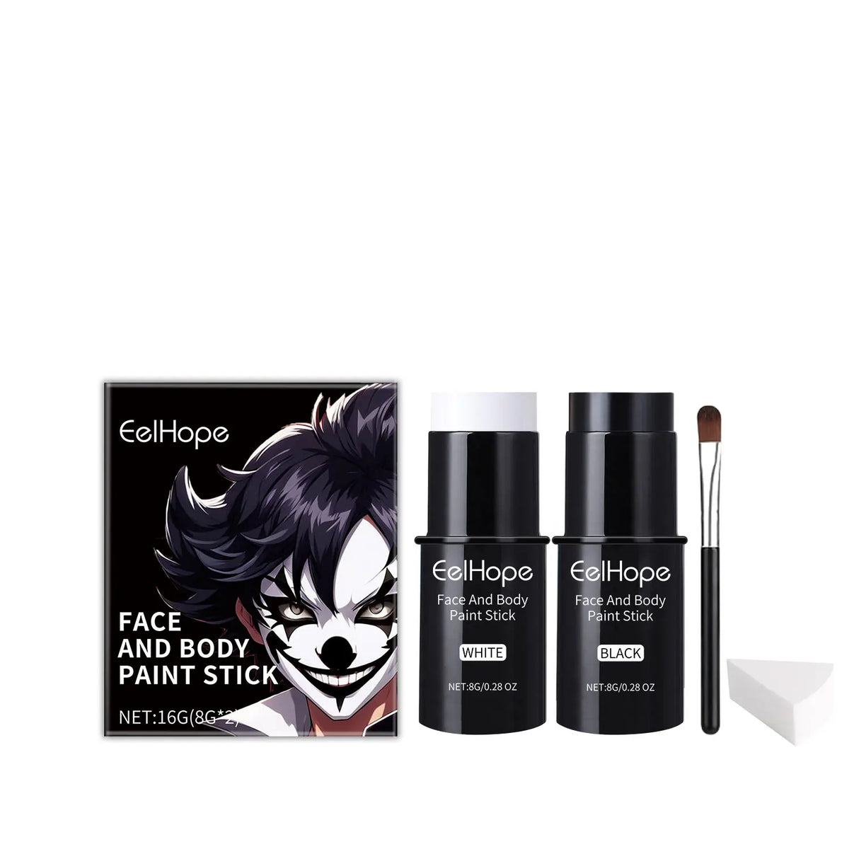 Halloween Face Paint Sticks Kit Vibrant Costume Makeup Set for Kids Adults Washable Cream-Based Face Paint Body Art Party Cosplay Gift Non-Toxic Safe