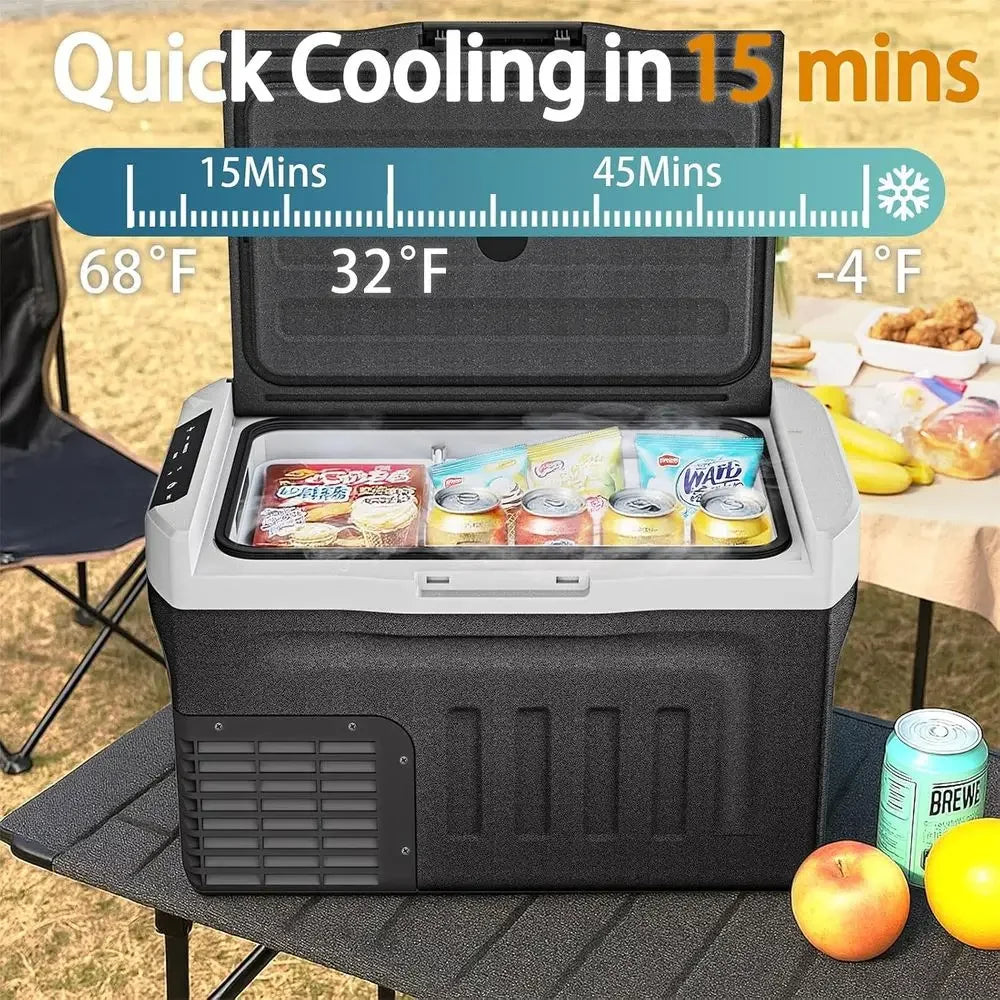 12 Rerigerator, 22QT(21L) Compror Electric Cooler, Car ridge -4℉~68℉, Portable Rerigerator 12V/24V DC 110-240V AC, Compact reeze