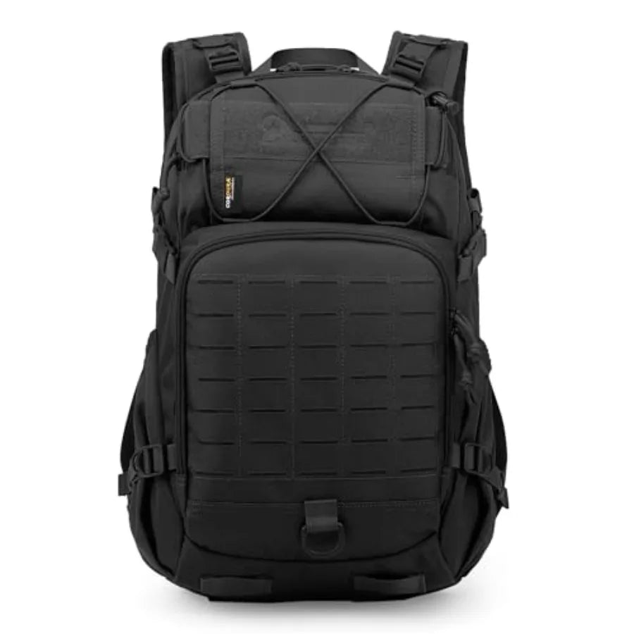Small Military Tactical Backpack for Men 25L Molle Cordura Backpack for Hiking Camping Rucking Black Durable Lightweight