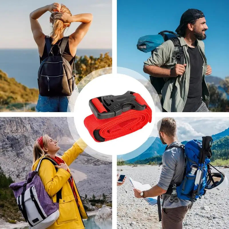Luggage Belt Strap Nylon Tie Down Straps Adjustable Cargo Safe Belt for Luggage Protection and Easy Identification